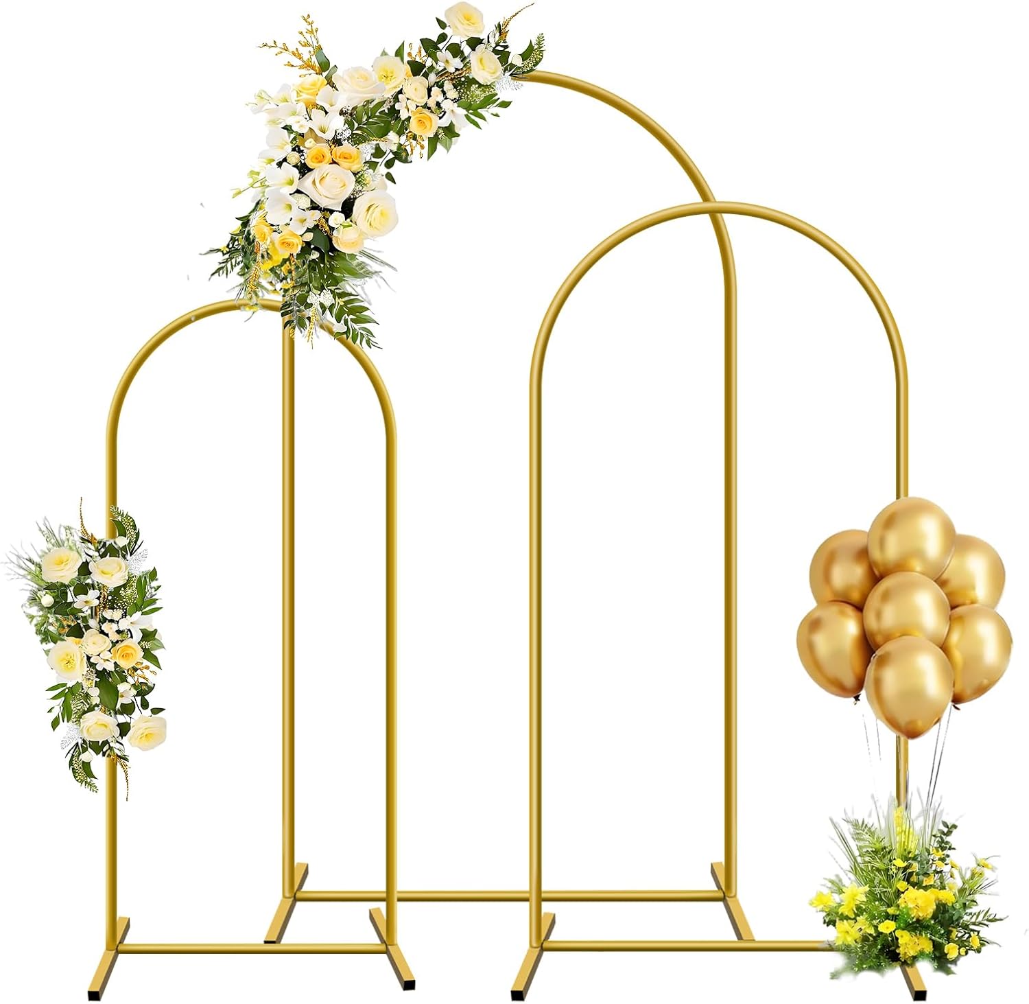 Wedding Balloon Arch - 1 قطعة قوس معدني ذهبي خلفية