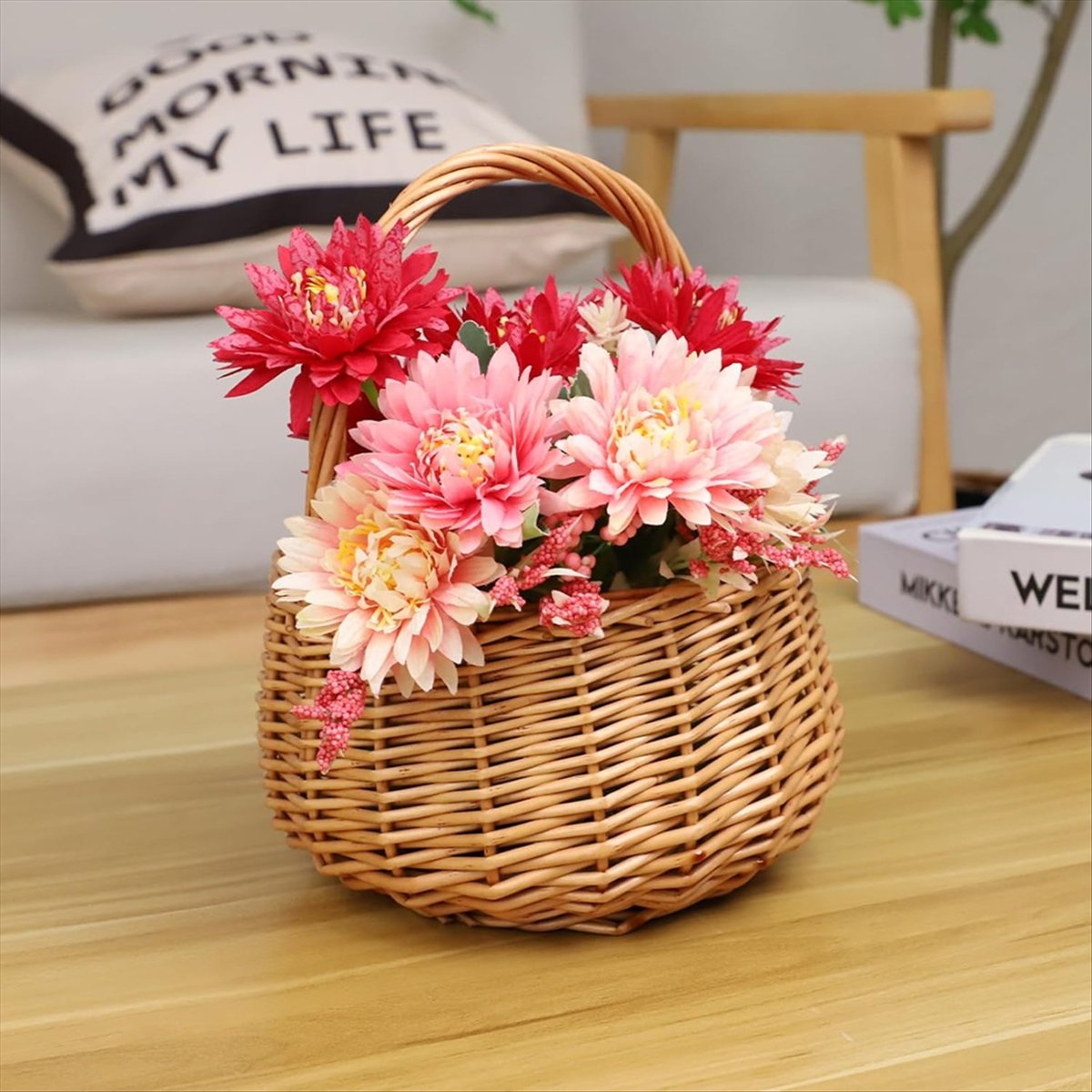 سلة نزهة من الخوص مع مقبض، سلة - مراجعة Flower Girl Basket وسعره