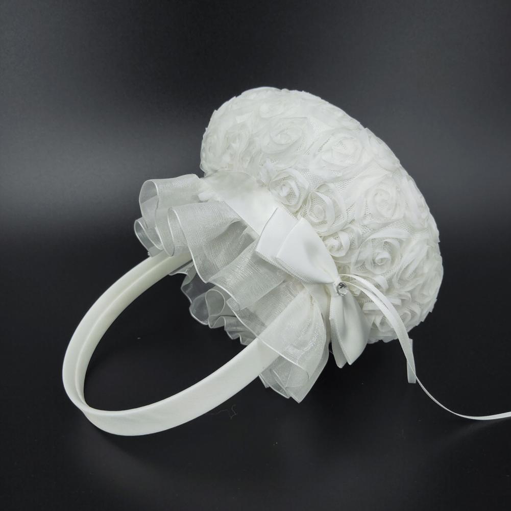 رومانسية زهرة اللؤلؤ Bowknot س - مراجعة Flower Girl Basket وسعره