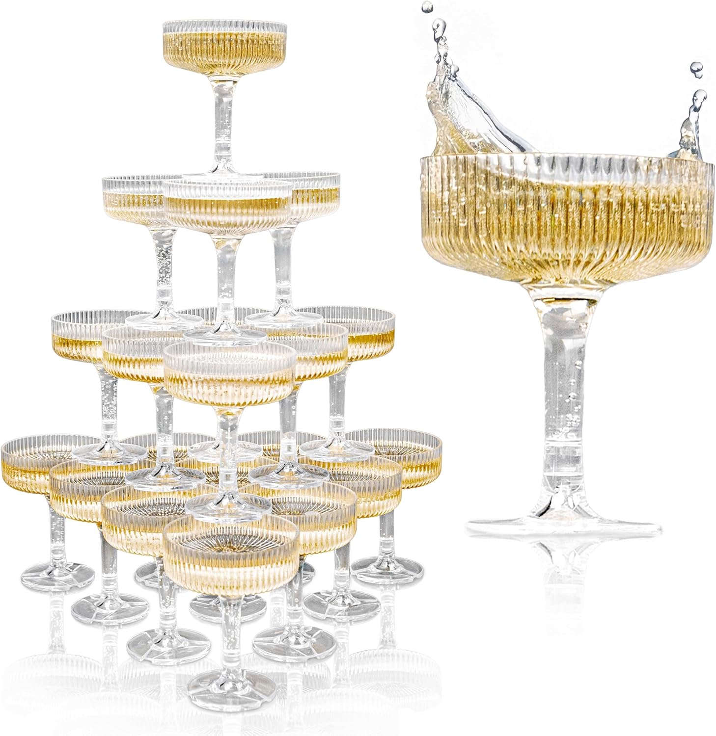 20-60 قطعة برج الشمبانيا الاكر - مراجعة Champagne Tower Set وسعره