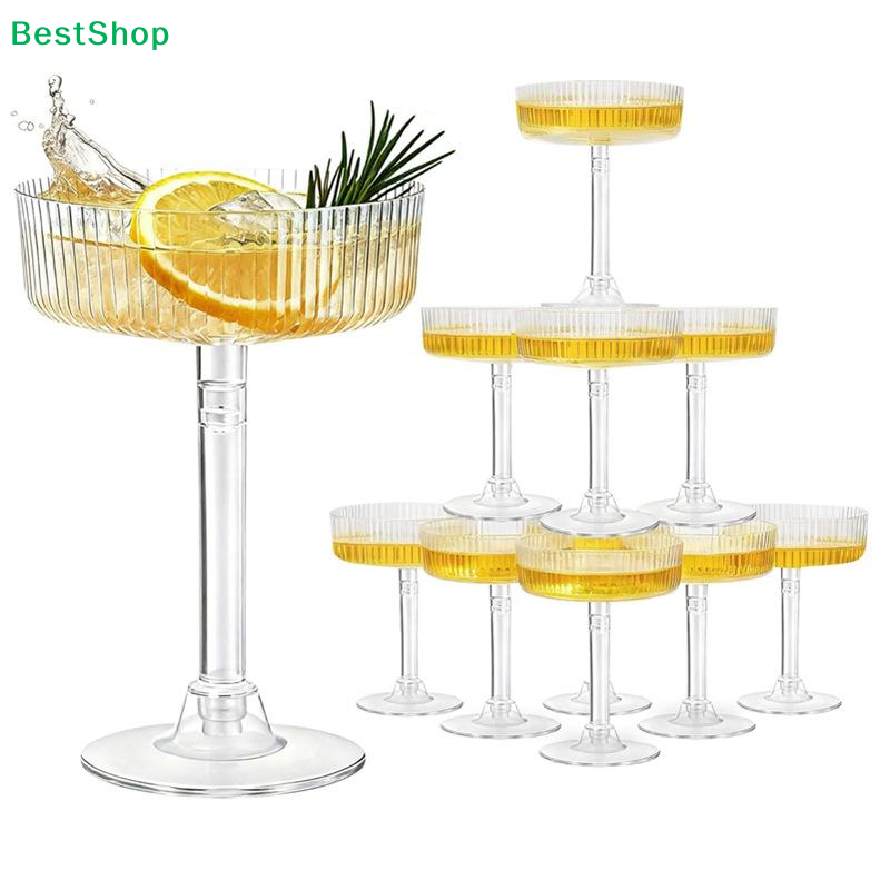 ☽ 10 قطع من أكواب المارتيني ال - مراجعة Champagne Tower Set وسعره