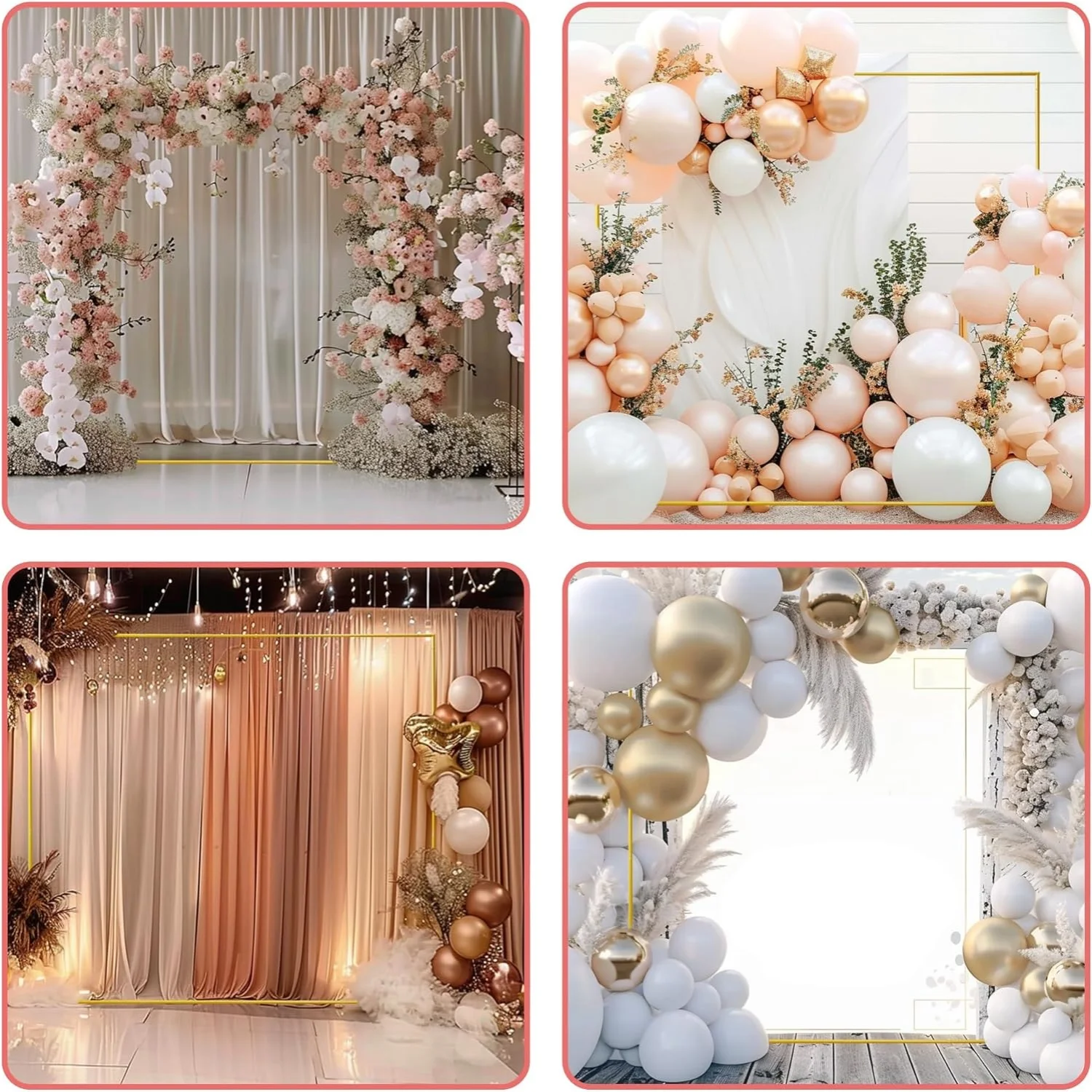 أقواس الزفاف الذهبية خلفية مرب - مراجعة Wedding Balloon Arch وسعره